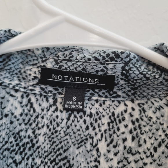 Notations Gray, Black & White Animal Print Blouse Top Women's Size Small - Picture 7 of 8
